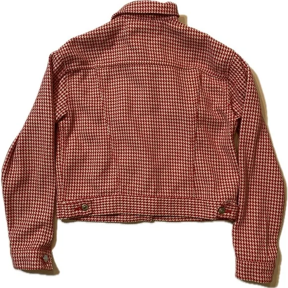 Topshop Red Houndstooth Jacket | US 6 UK 10 - Picture 2 of 13